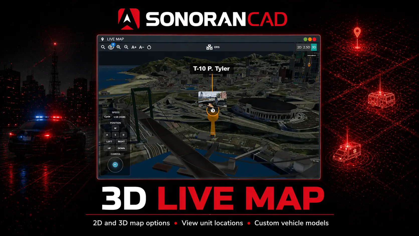Sonoran CAD 3D live map for FiveM
