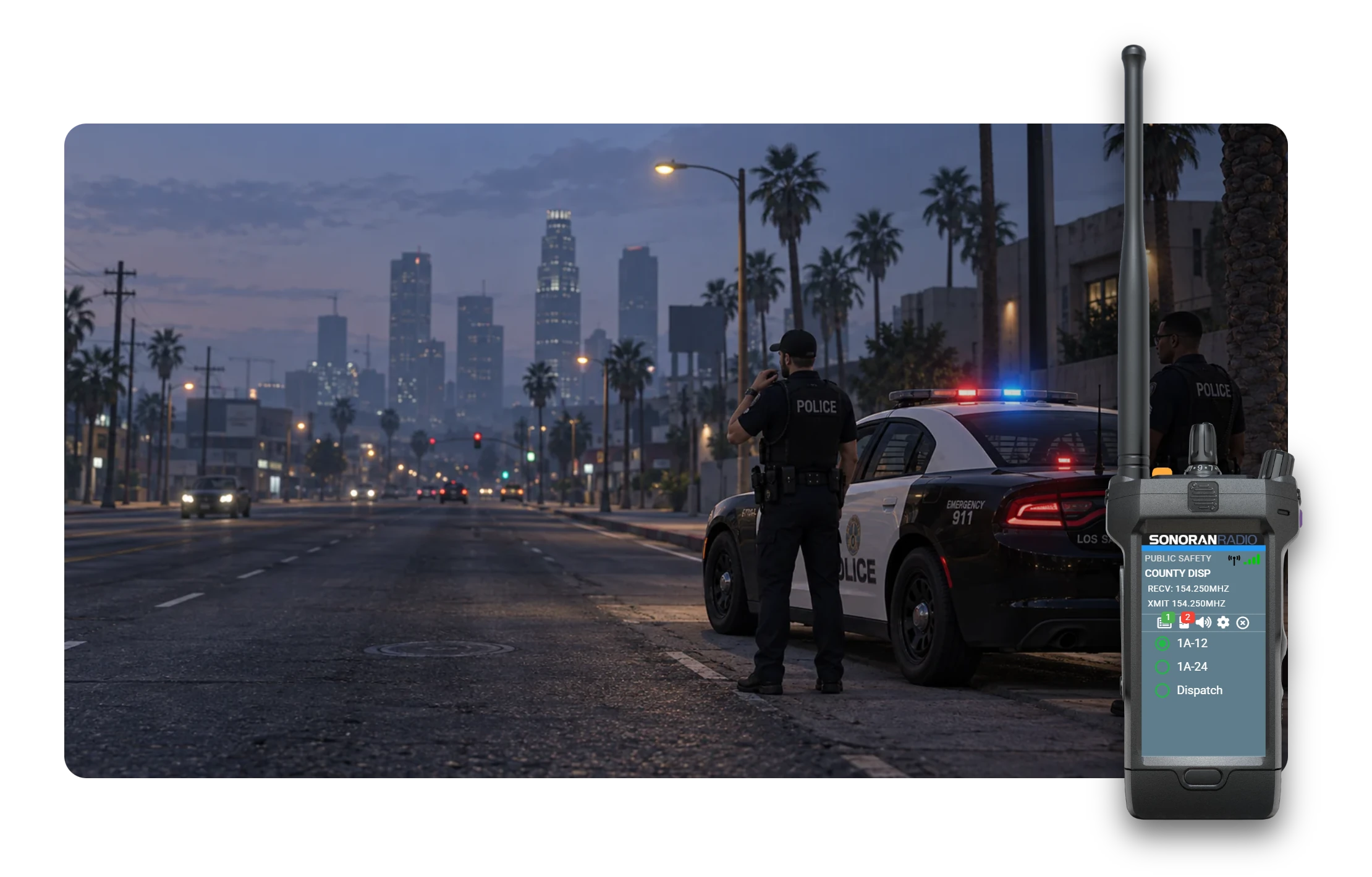 Sonoran Radio handheld and FiveM police scene